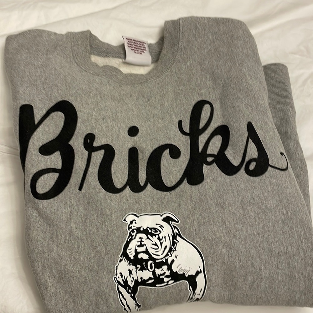 Warm sweatshirt representing the bricks!